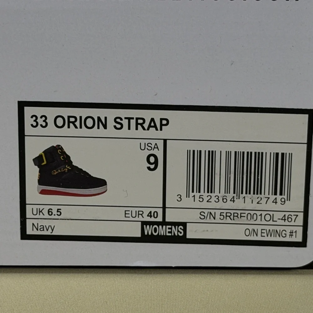 New‎ Ewing Athletics 33 HI Orion Rebound Womens 9 Navy Red Yellow Sneakers Box